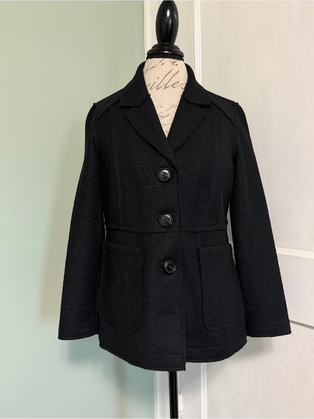 Chico's Black Tailored Button-Front Jacket